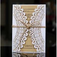 Vellum Invitation Card Laser Cut Paper White Lace Card